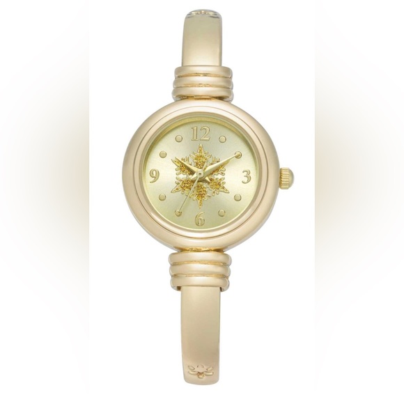 Holiday Lane Accessories - Holiday Lane Womens Gold-Tone snowflake Bracelet Watch 25mm